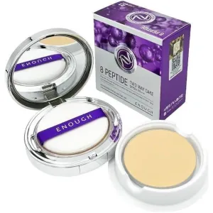 ENOUGH Premium 8 Peptide Two Way Cake SPF50, Korean Makeup Setting Powder Foundation, Face Powder with Collagen, Tattoo Cover Up - Refill Including (#13 Light beige, 0.39 oz)