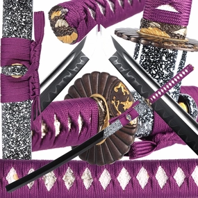 entez Real Katana Sword, Handmade T10 Steel Clay Tempered Blade with Full Tang, Samurai Sword Real for Collectors and Martial Arts Enthusiasts, 40.5 inches