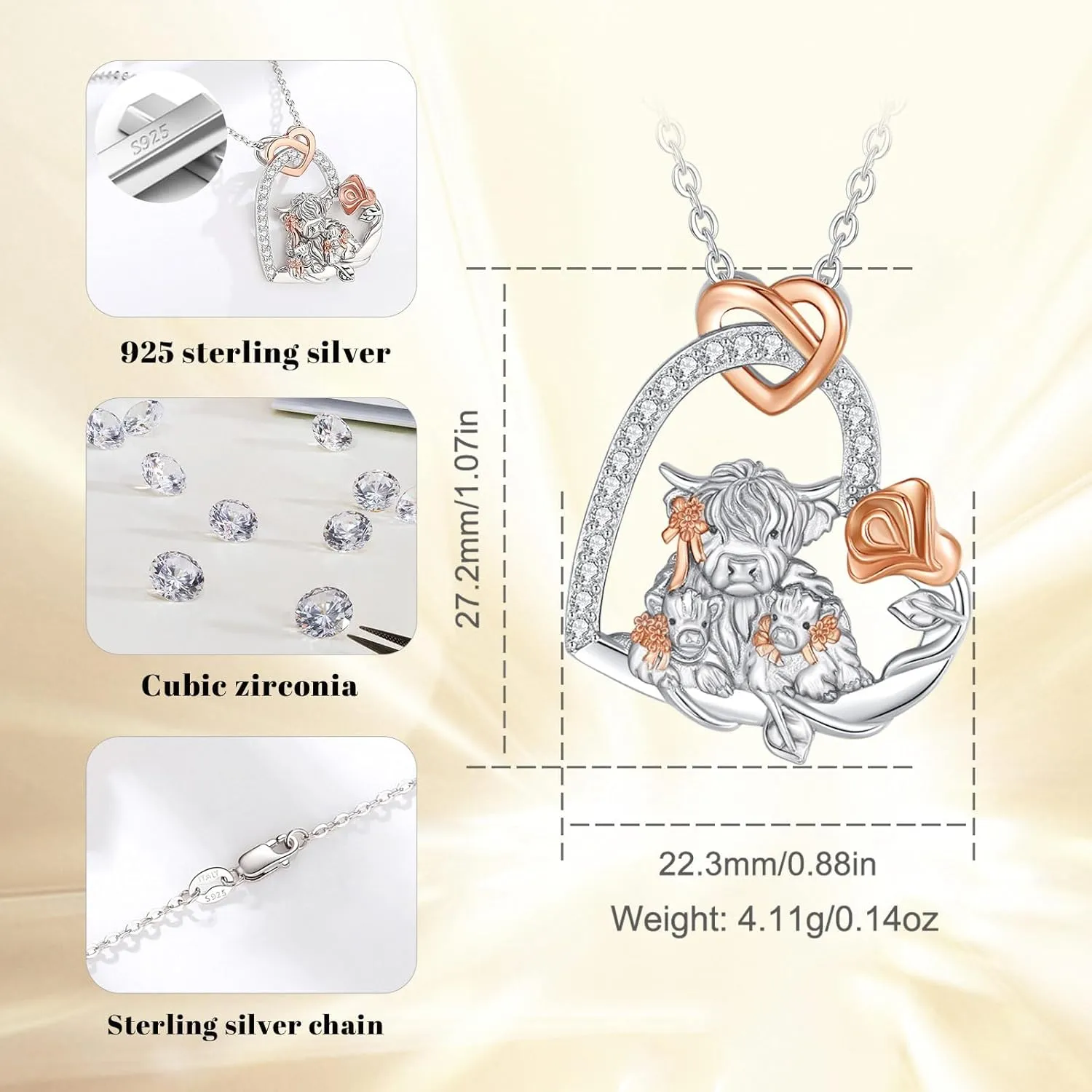EUDORA Sterling Silver Mother Daughter Necklace for Women, Mama Son Daughter Necklace Pendant for Mom and Daughter,Mom Jewelry from Daughter Mother's Day Gift for Mother Daughter Aunt Grandma