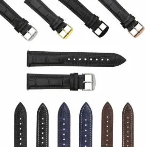 Ewatchparts 16-18-19-20-22-24mm Genuine Leather Watch Band Strap Quick Release Spring Bar