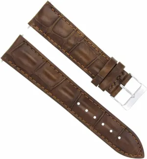 Ewatchparts 20mm Italian Leather Watch Band Strap Compatible With Tudor Watch Oysterdate Light Brown