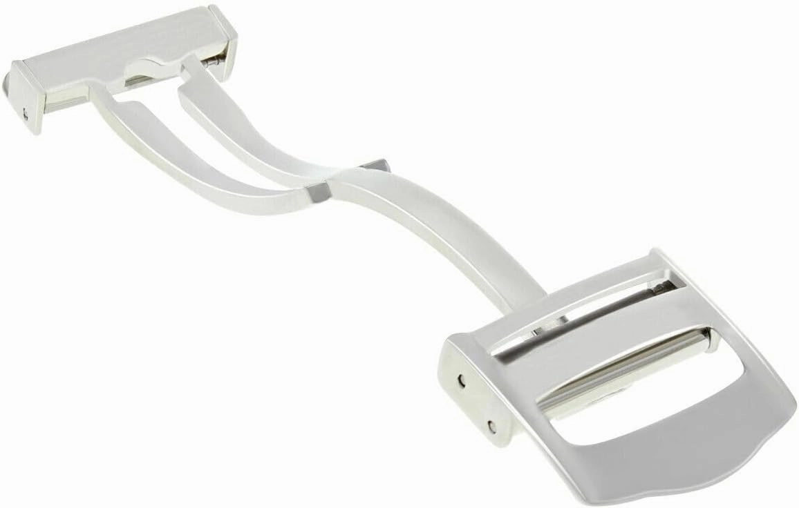 Ewatchparts 16-18mm Deployment Band Buckle Clasp Compatible with Cartier Pasha Leather Watch Band Strap