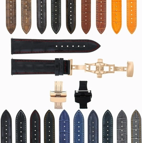 Ewatchparts 22-24mm Premium Leather Watch Band Strap Compatible With Pam 40 44mm Panerai GMT Watch