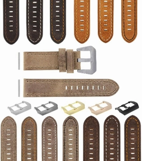 Ewatchparts 22-24mm Premium Leather Watch Band Strap Compatible With Pam 40 44mm Panerai GMT Watch
