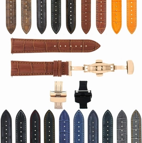 Ewatchparts 22-24mm Premium Leather Watch Band Strap Compatible With Pam 40 44mm Panerai GMT Watch