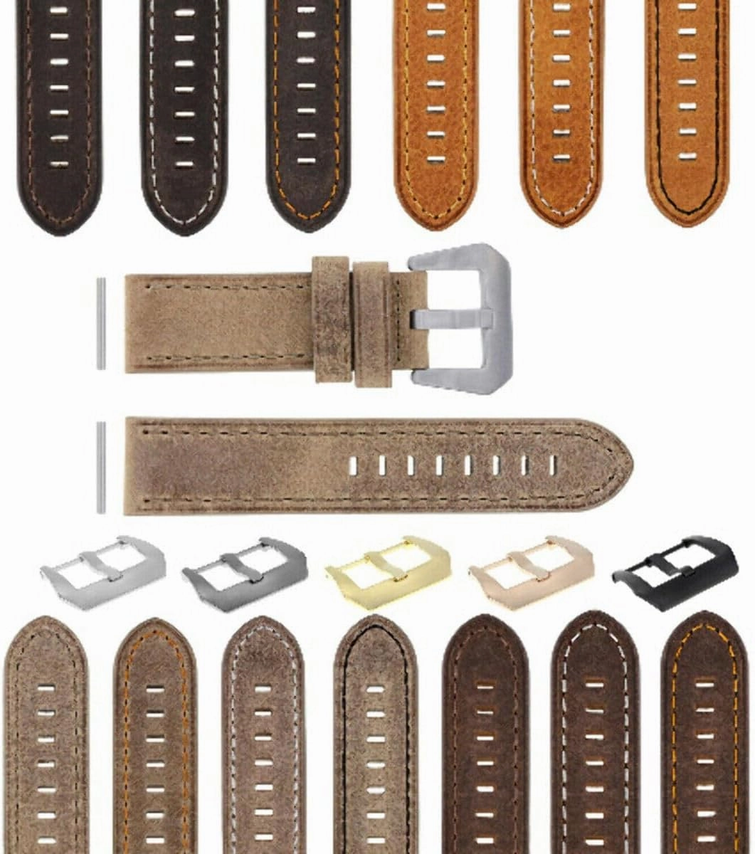 Ewatchparts 22-24mm Premium Leather Watch Band Strap Compatible With Pam 40 44mm Panerai GMT Watch