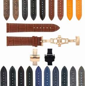 Ewatchparts 22-24mm Premium Leather Watch Band Strap Compatible With Pam 40 44mm Panerai GMT Watch