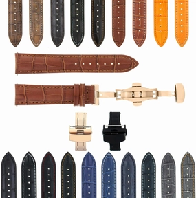 Ewatchparts 22-24mm Premium Leather Watch Band Strap Compatible With Pam 40 44mm Panerai GMT Watch