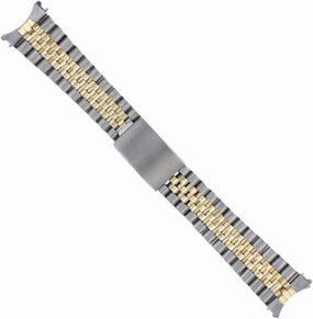 Ewatchparts Jubilee Watch Band Compatible With Rolex14000 14010M 114200, 114234. Real Gold 14K Stainless Steel 19mm