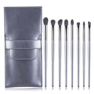 Eye Makeup Brushes Eyeshadow Brush Set 3pcs Soft Goat Hair Professional Eyeshadow Brush Set Silver Eyeshadow Blending Brush Kit for Blending Eyeshadow Eyeliner Crease with Case 05
