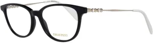 Eyeglasses Emilio Pucci EP 5137 001 Shiny Black Front, Pale Gold Temples, White