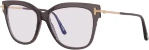 Eyeglasses Tom Ford FT 5704 -B 020 Shiny Transparent Grey W. Rose Gold/Blue Bl