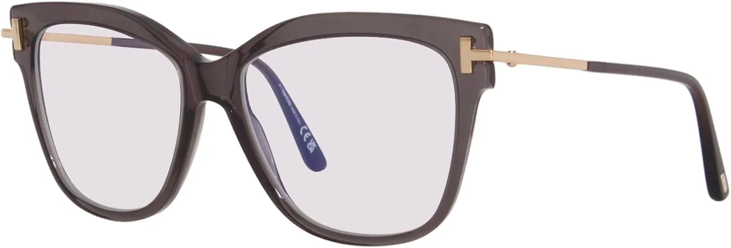 Eyeglasses Tom Ford FT 5704 -B 020 Shiny Transparent Grey W. Rose Gold/Blue Bl