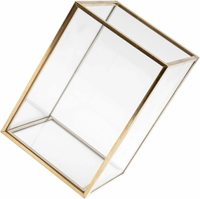 Eyeshadow Brush Container Makeup Brush Storage Box Portable Makeup Organizer Gold Edging