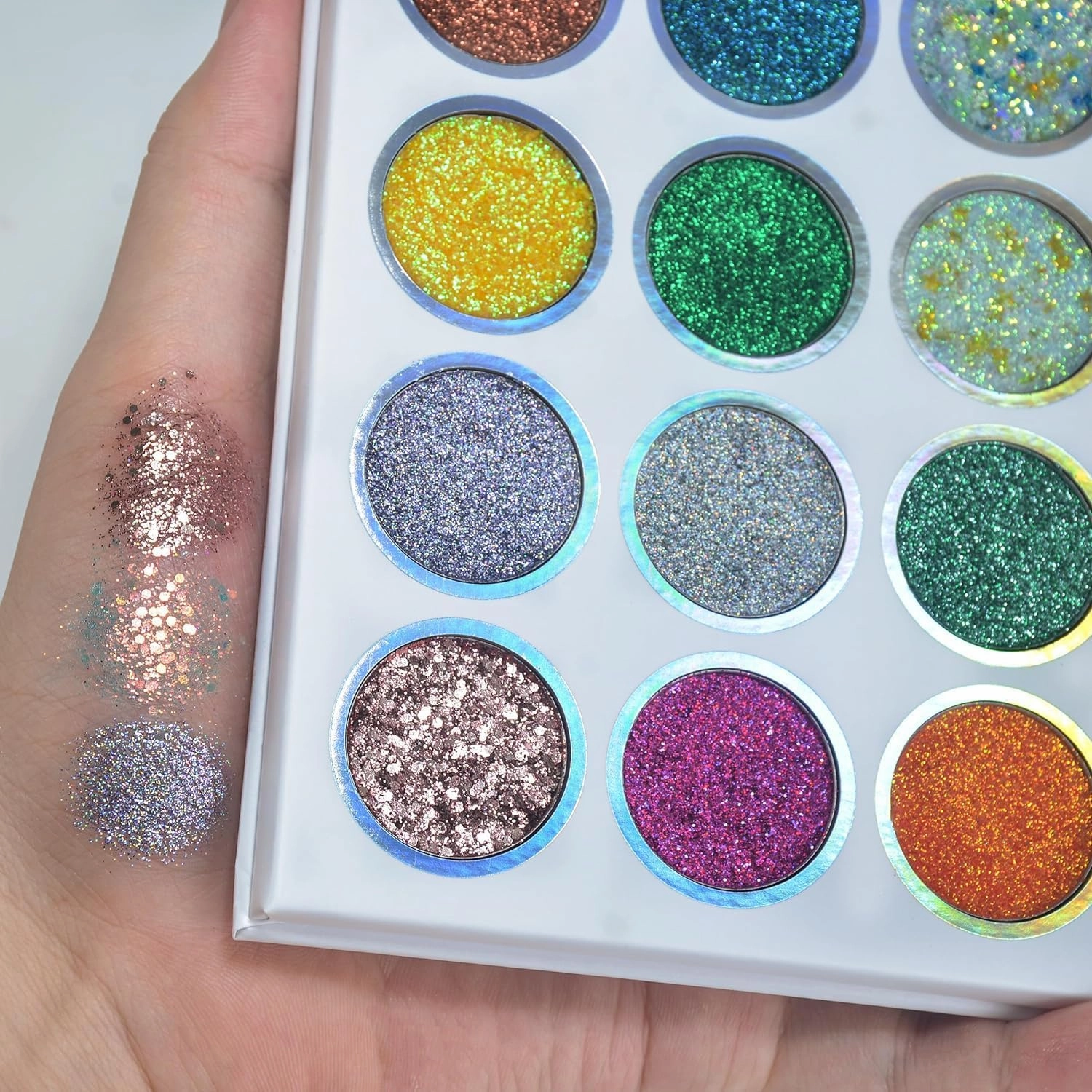 Eyeshadow Metallic in Palette Shadow, Rainbow Shimmer for Highlighter Eye Complete product line 9 Pallets 1 Only available now Kit Glitter Makeup Butter Sparkle Eye Eyeshadow