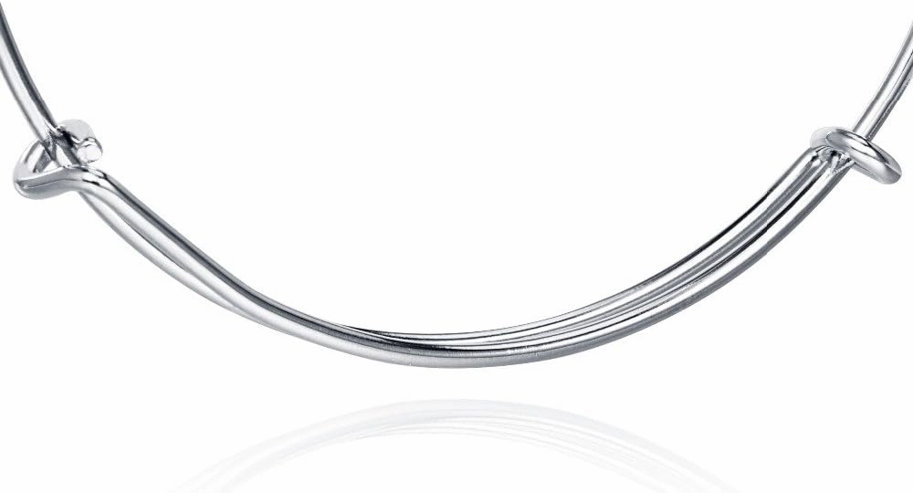 Fashion Women's Expandable Blank Bangle Adjustable Charm Simple Wire Bracelet