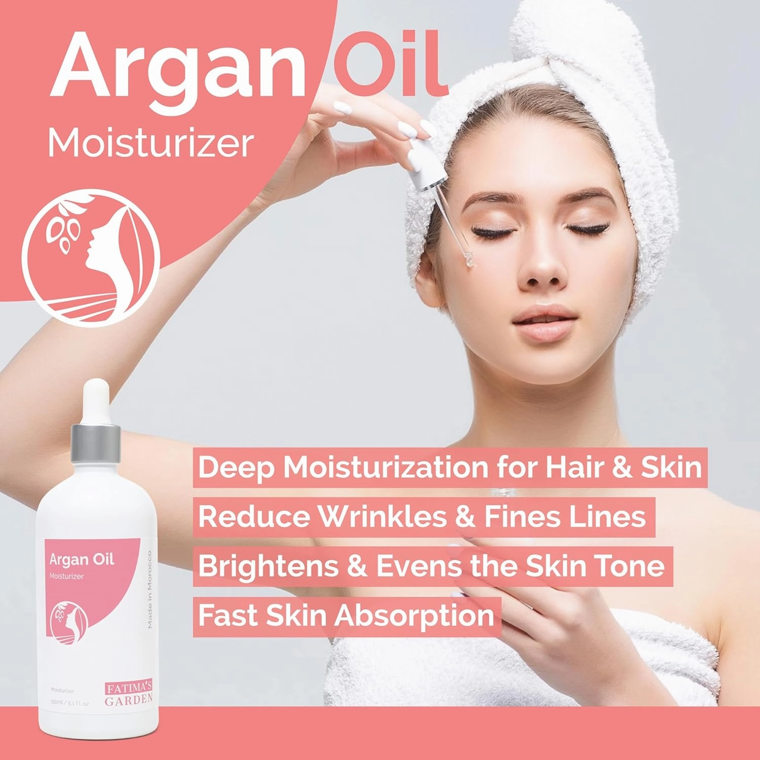 Fatima's Garden Argan Oil with Jasmine - Natural Moisturizer, 100ml