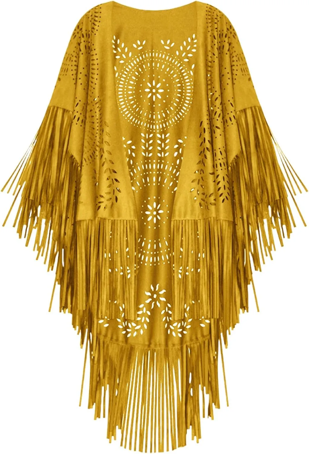 Faux Suede Fringe Lace Shawls and Wraps with Tassel for Women Evening Dresses Western Triangle Stoles Cover Up Wrap