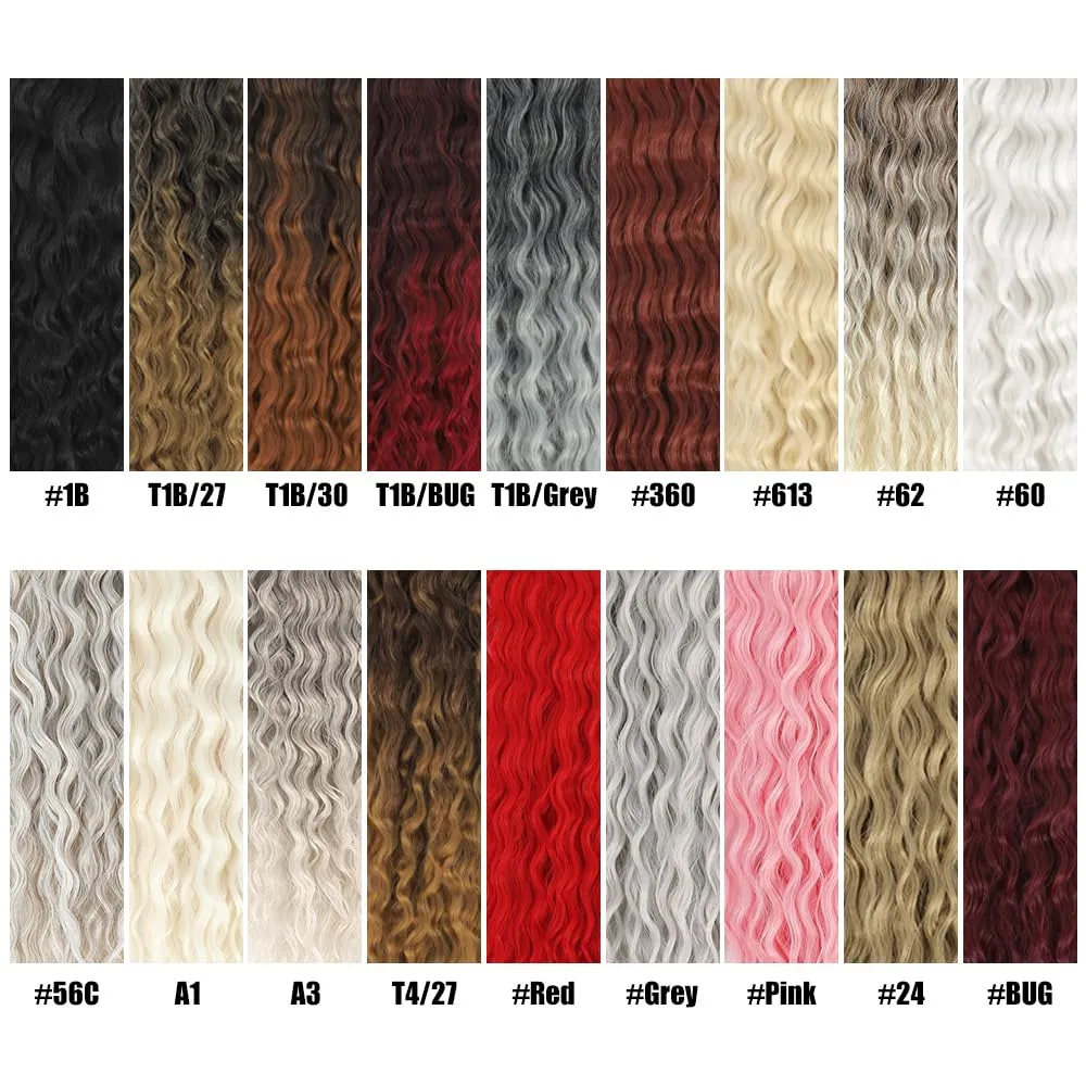 Felek Ocean Wave Crochet Braiding Hair 30inch 3 Packs Ombre Brown Long Water Wave Synthetic Wavy Deep Curly Crochet Braids Hair For Black Women (T4/27)