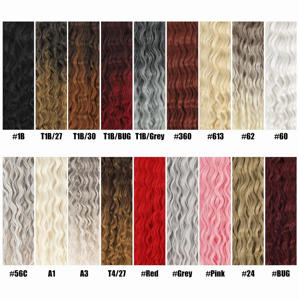Felek Ocean Wave Crochet Braiding Hair 30inch 3 Packs Ash Blonde Long Water Wave Synthetic Wavy Deep Curly Crochet Braids Hair For Fashion Women (Ash Blonde,#24)