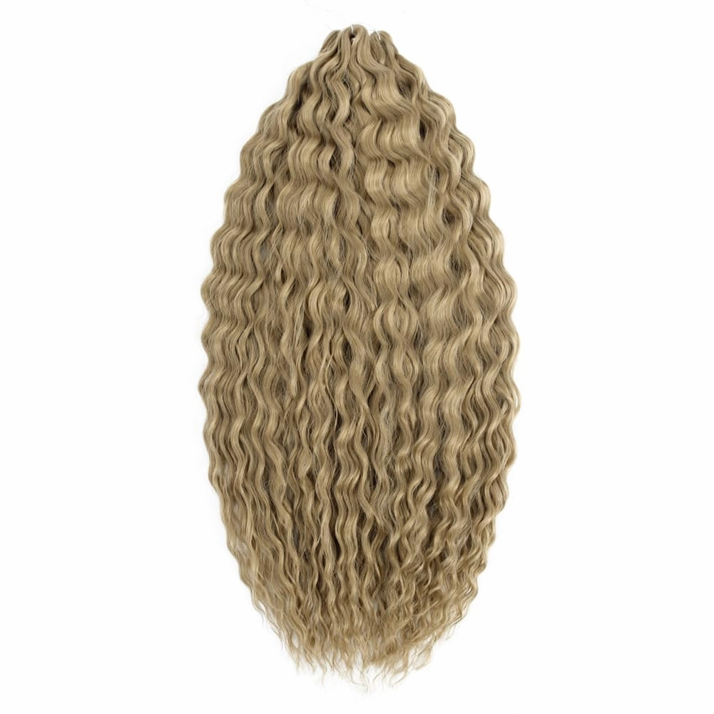 Felek Ocean Wave Crochet Braiding Hair 30inch 3 Packs Ash Blonde Long Water Wave Synthetic Wavy Deep Curly Crochet Braids Hair For Fashion Women (Ash Blonde,#24)