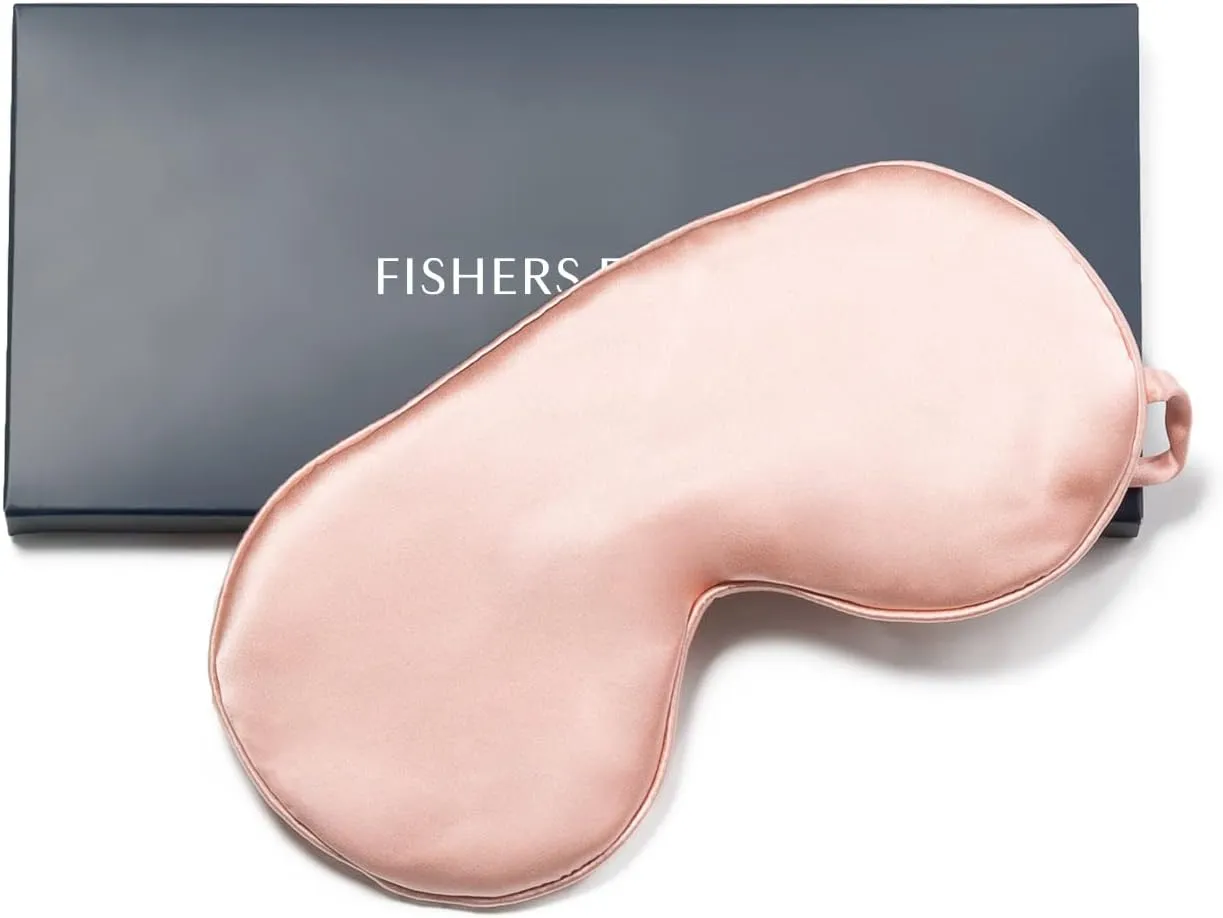 Fishers Finery 25 Momme 100% Mulberry Silk Eye Mask Adjustable Strap (Pink)