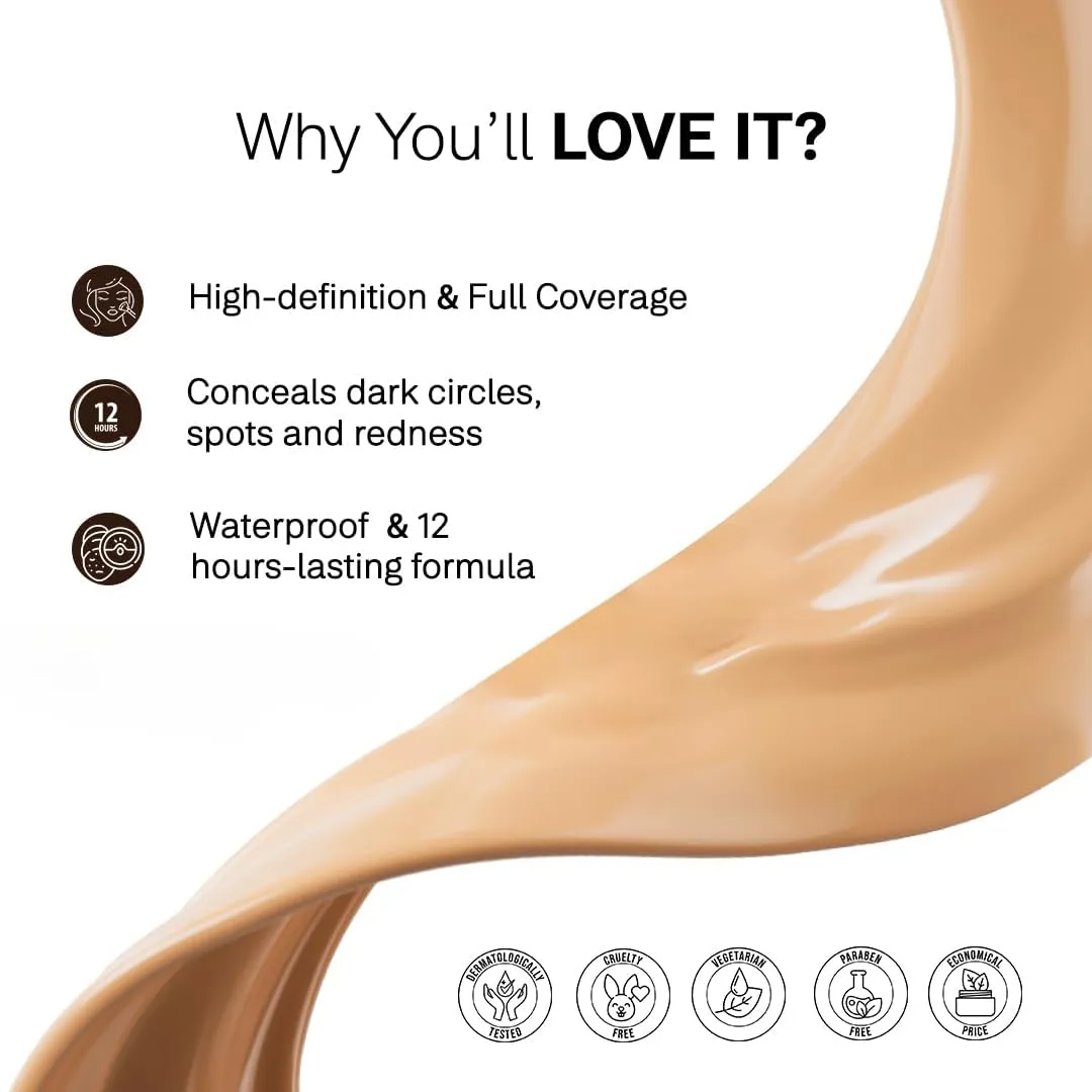 Flawless Femme Liquid Foundation for Face Makeup 30ml | Medium to High Coverage, Buildable | Natural, Waterproof & Moisturizing | All Skin Types | (Fair)
