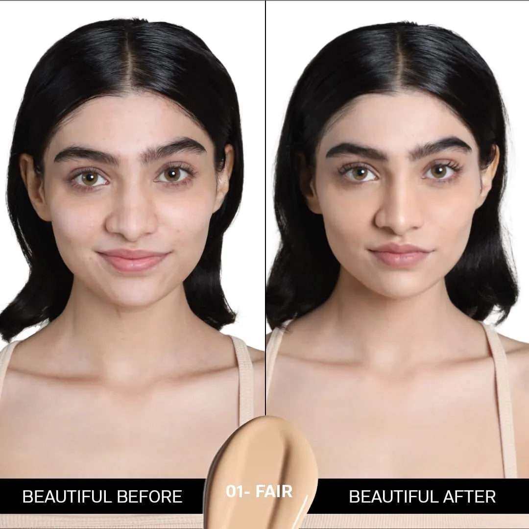Flawless Femme Liquid Foundation for Face Makeup 30ml | Medium to High Coverage, Buildable | Natural, Waterproof & Moisturizing | All Skin Types | (Fair)