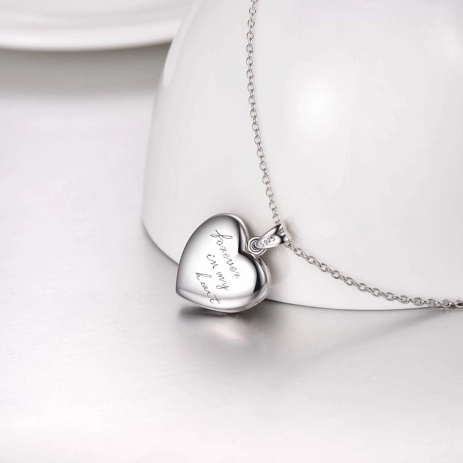 Forever In My Heart Locket Necklace That Hold Two Pictures Heart Photo Locket Necklace Gift for Women