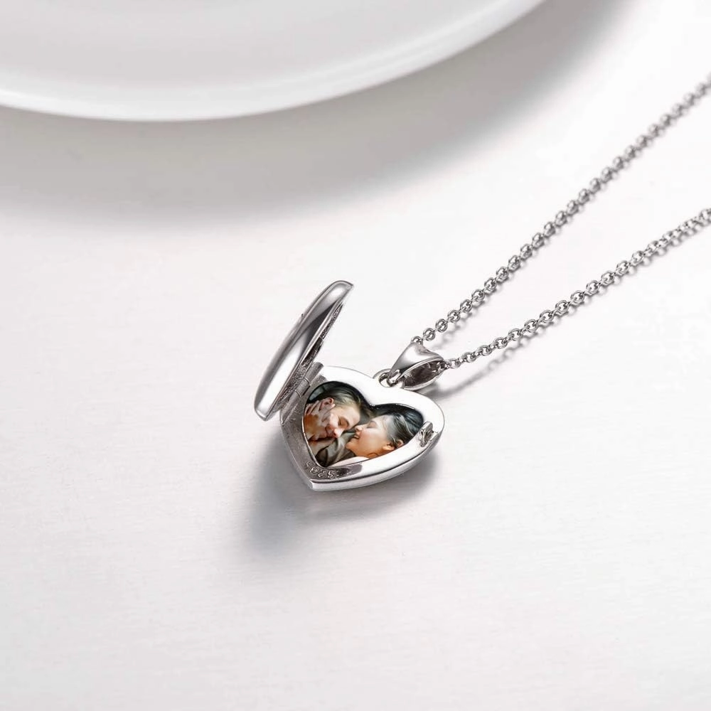 Forever In My Heart Locket Necklace That Hold Two Pictures Heart Photo Locket Necklace Gift for Women