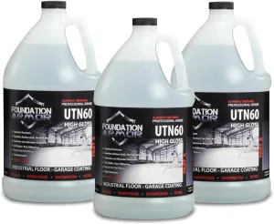 Foundation Armor 3 Gal. UTN60 Clear High Gloss Aliphatic Urethane Garage Floor Coating - Industrial Grade