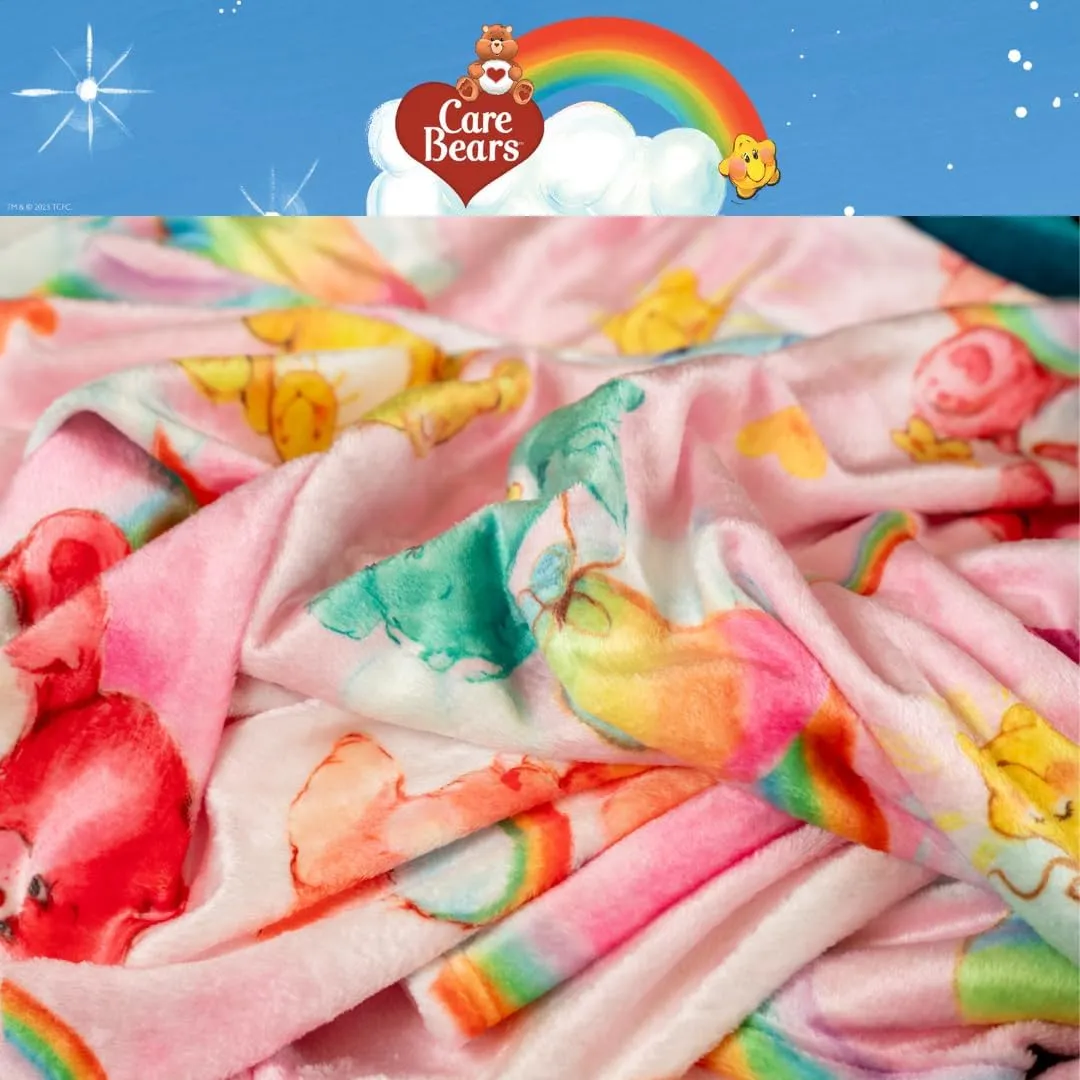 Franco Collectibles Care Bears Valentine's Day Heart Classic Rainbow Bedding Super Soft Plush Cozy Throw, 46 in x 60 in, (Officially Licensed Product)