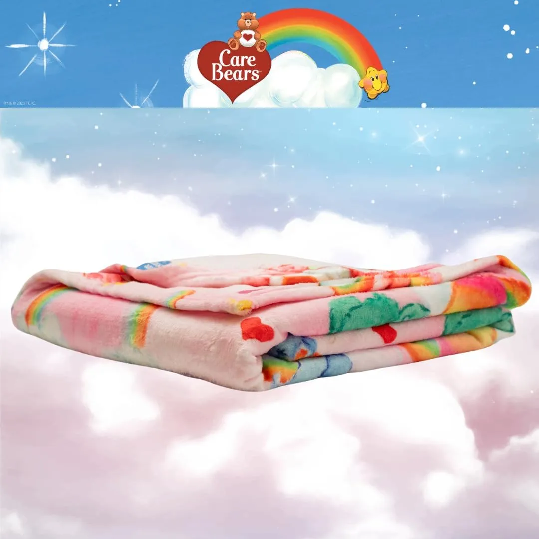 Franco Collectibles Care Bears Valentine's Day Heart Classic Rainbow Bedding Super Soft Plush Cozy Throw, 46 in x 60 in, (Officially Licensed Product)