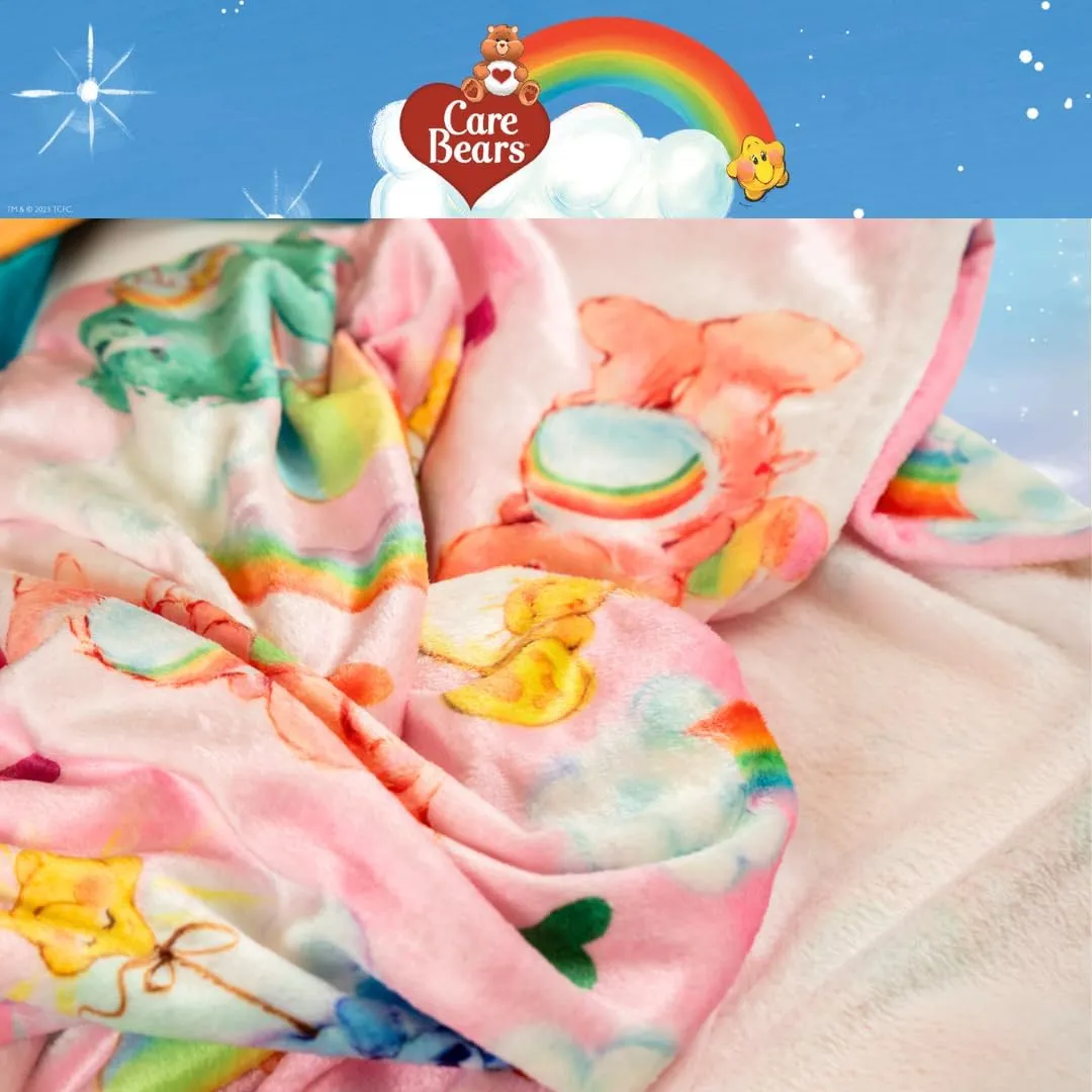 Franco Collectibles Care Bears Valentine's Day Heart Classic Rainbow Bedding Super Soft Plush Cozy Throw, 46 in x 60 in, (Officially Licensed Product)