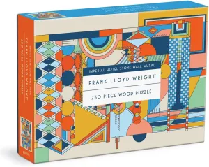 Frank Lloyd Wright Imperial Hotel Stone Wall Mural 250 Piece Wood Puzzle - Featuring The Iconic Work of Frank Lloyd Wright, Thick and Sturdy Pieces, Fun and Challenging Activity, Makes a Unique Gift