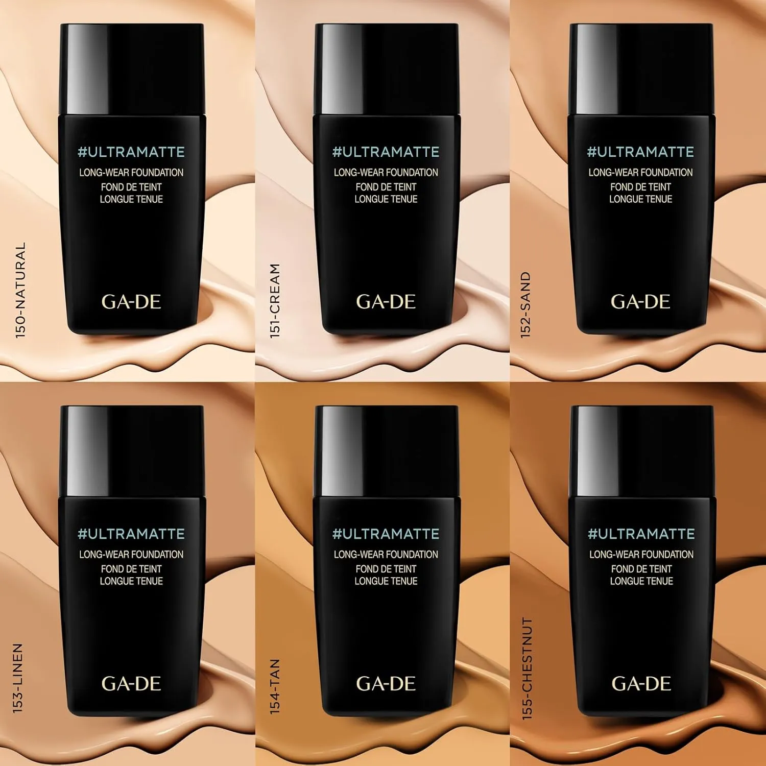 GA-DE Ultramate Long-Wear Foundation, 153 - Sweat-Resistant and No-Transfer Cream Foundation - Face Makeup for Flawless Ultra-Matte Finish - 1 oz