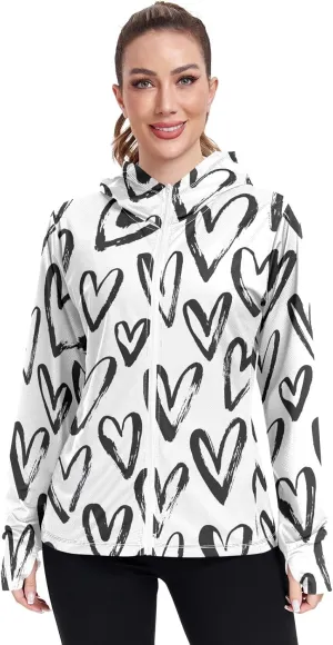 GAIGEO Tropical Pink Leaves Light Green Women Jacket UPF 50  Womens Summer Jacket Thumb Holes Neck Protection, XXL