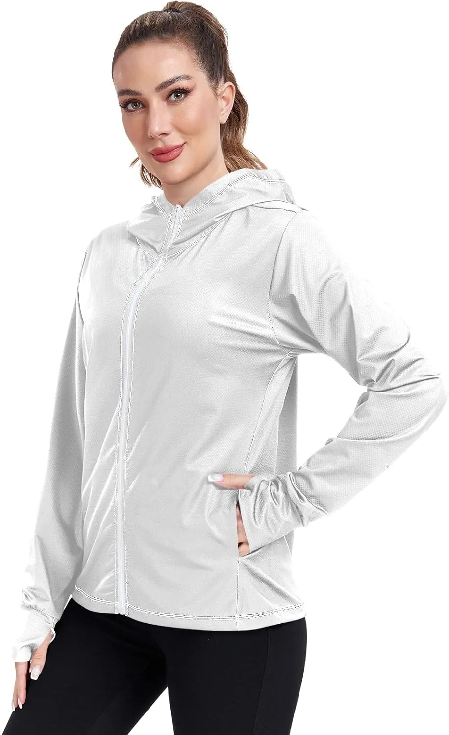 GAIGEO Yellow Pink Gradient Women Jacket Lightweight UPF 50  Summer Jackets for Women with Zip Pockets, XXL