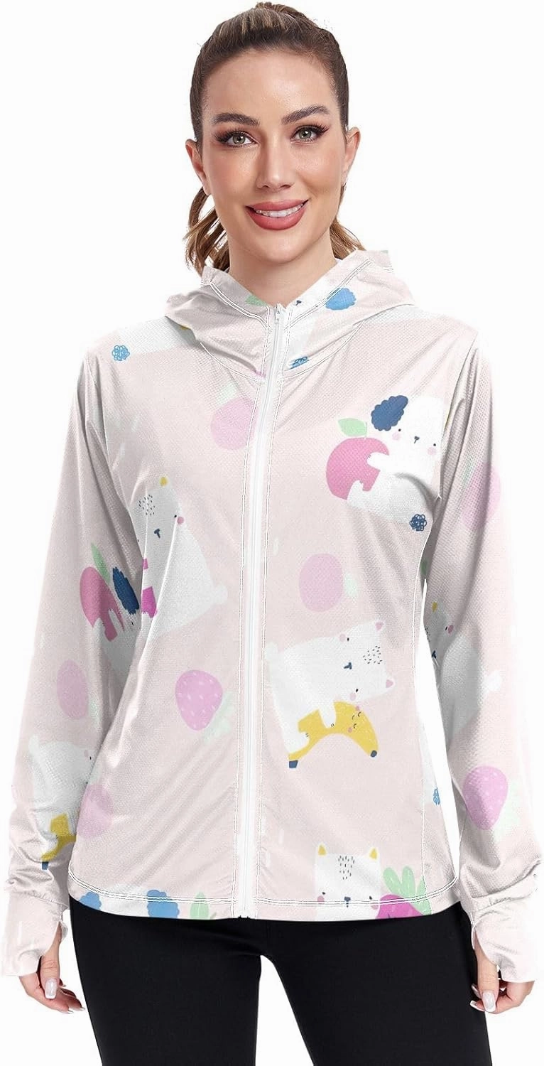 GAIGEO Cute Bear Dog Fruits Pink Women Jacket Comfortable XL Uv Protection Clothing Women with Cooling Technology