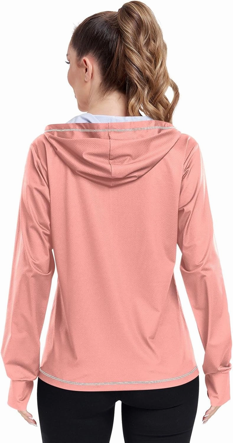 GAIGEO Yellow Pink Gradient Women Jacket Lightweight UPF 50  Summer Jackets for Women with Zip Pockets, XXL