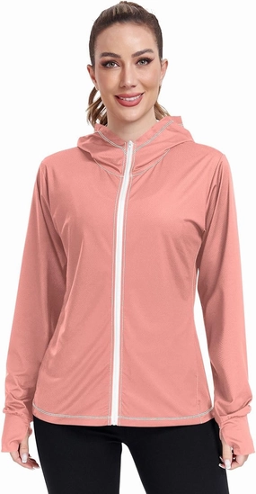 GAIGEO Yellow Pink Gradient Women Jacket Lightweight UPF 50  Summer Jackets for Women with Zip Pockets, XXL