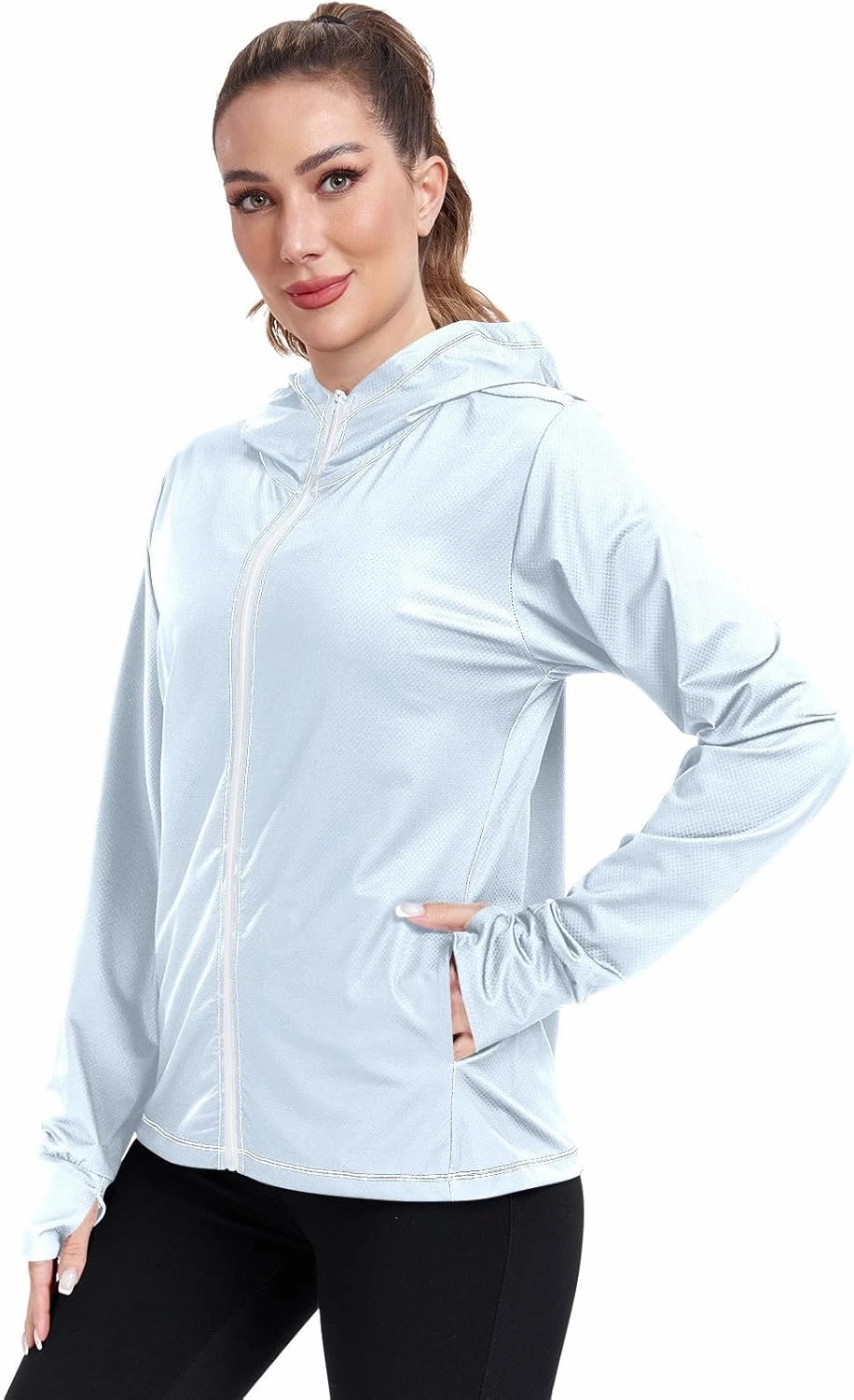 GAIGEO Yellow Pink Gradient Women Jacket Lightweight UPF 50  Summer Jackets for Women with Zip Pockets, XXL