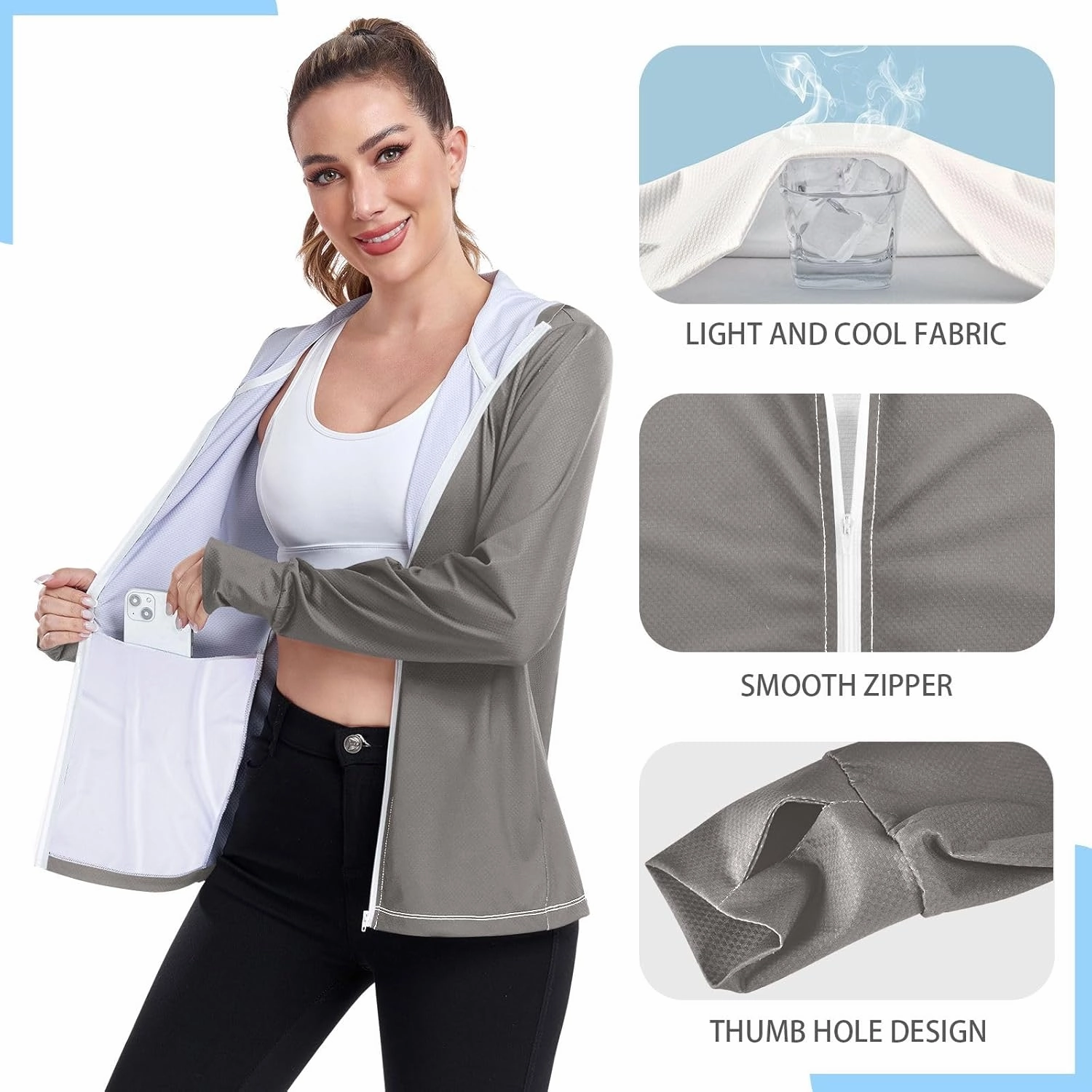 GAIGEO Yellow Pink Gradient Women Jacket Lightweight UPF 50  Summer Jackets for Women with Zip Pockets, XXL