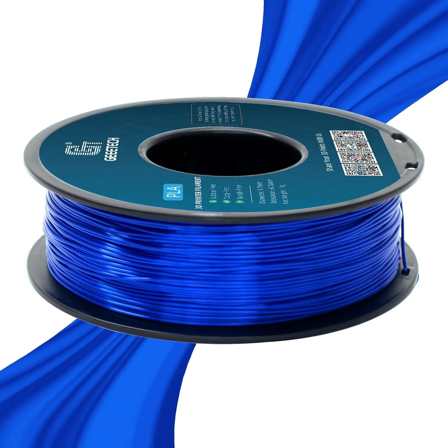 Geeetech Metal Shine Filament 1.75mm for 3D Printer,Silk PLA 1kg (2.2lbs) Spool, Metallic Royal Blue