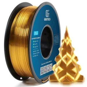 Geeetech Silk PLA Filament 1.75mm for 3D Printer , Metal-Like Shiny Consumable 1kg (2.2lbs) 1 Spool, Dimensional Accuracy  /- 0.03 mm, Silk Gold