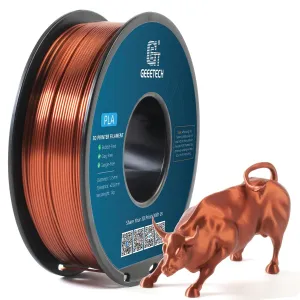 Geeetech Silk PLA Filament 1.75mm for 3D Printer, Metal-Like Shiny Consumable 1kg (2.2lbs) 1 Spool, Dimensional Accuracy  /- 0.03 mm,Metallic Copper