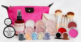 GLAM KIT (PINK BISQUE) Full Size Mineral Makeup Set Matte Foundation Bare Face Sheer Powder Cover