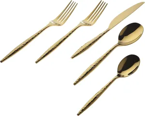 Godinger Flatware Set Shiny Gold Cutlery Set, Milano - 20 Piece Set