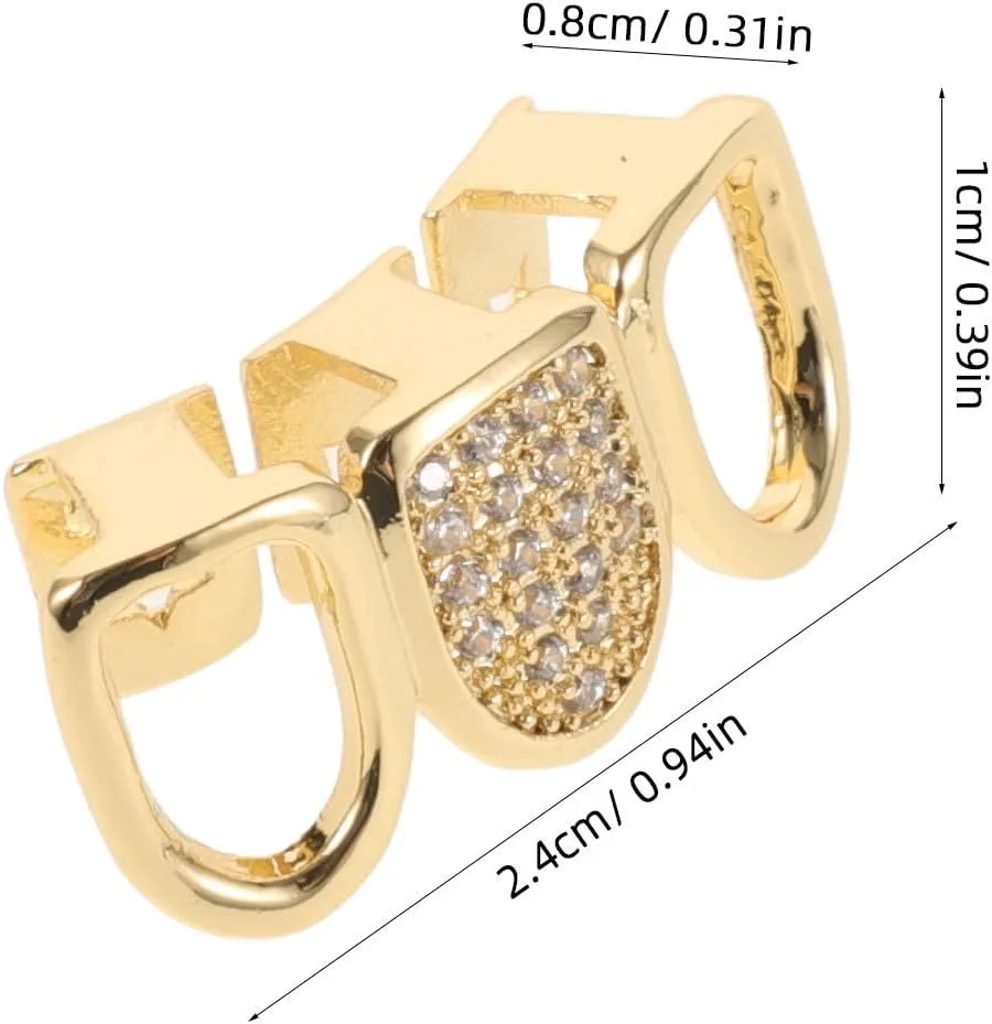 Gold Zircon Braces Gold Grills Mouth Teeth Gold Tooth Cap Gold Teeth Grills Hip Hop Mouth Grills Teeth