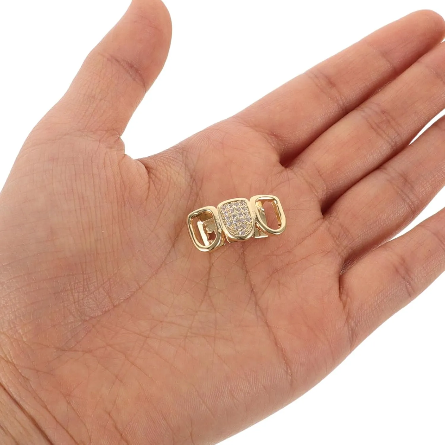 Gold Zircon Braces Gold Grills Mouth Teeth Gold Tooth Cap Gold Teeth Grills Hip Hop Mouth Grills Teeth